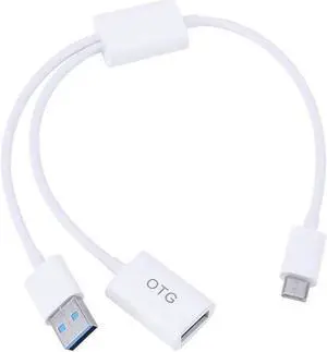 Aomoproing Type-c OTG Adapter Cable Usb2.0 Charging Cable 2-in-1 Adapter Cable Universal Type-C Interface Android Phone with OTG Function