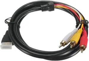 Aomoproing 5 Feet 1080P HDTV Male to 3 RCA Audio Video AV Cable Cord Adapter Converter Connector Component Cable Lead For HDTV