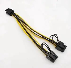 Aomoproing cpu or gpu 8Pin to 2*8pin(6+2) Graphic Card for miner Double PCI-E PCIe 8Pin Power Supply Splitter Cable Cord 20cm