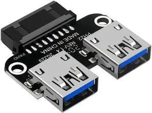 Aomoproing FOR 20Pin to Dual USB3.0 Adapter Con tor for Desktop Motherboard 19 Pin/20P Header with 2 USB A Female Ports