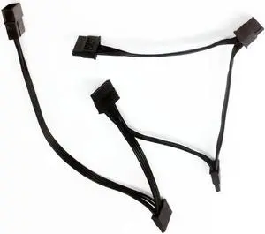 Aomoproing 4Pin IDE Molex to 5-Port 15Pin SATA Power Cable Cord Lead 18AWG Wire For Hard Drive HDD SSD PC