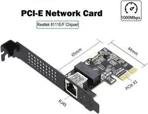 Aomoproing FOR 1000mbps Single Port Gigabit Ethernet PCI Express Wired RJ45 Port Lan Adapter NIC 8111 Chipset