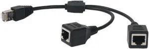 Aomoproing RJ45 1 Male to 2 Female Socket Port LAN Ethernet Network Splitter Y Adapter Cable