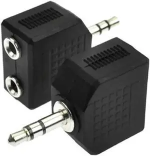 Aomoproing  2pcs 3.5mm 1 to 2 Double Earphone Headphone Y Splitter Cable Cord Adapter Jack Plug Headphone Cable Accessories