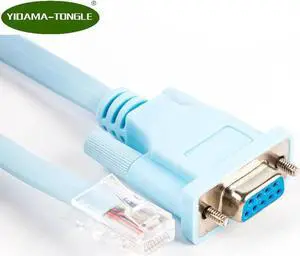 Aomoproing FTDI USB Console Cable RJ45 Cat5 Ethernet to Rs232 DB9 COM Port Serial Female Rollover Routers Network Adapter Cable Blue 6Ft