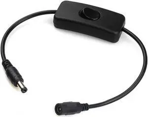 Aomoproing 12V Power DC Male to Female Cable with On/Off Switch, 5.5mm x 2.1mm DC Cable Extension Inline Rocker Switch for Driving Recorder