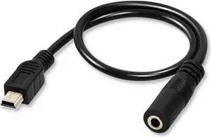 Aomoproing NUOLIANXIN 3.5mm Female to 5 Pin Mini USB Male Microphone Adapter Cable