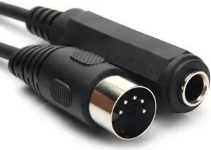 Aomoproing 6.35mm Female 1/4" TRS to DIN 5 Pin MIDI Cable Adapter for Speaker, Amplifier, Mixer to MIDI Keyboard, Synthesizer and Guitar