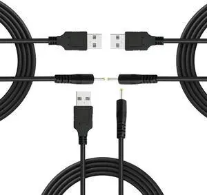 Aomoproing 3-Pack 3.3ft USB to DC 2.5 x 0.7mm Power Jack Charging Cable DC Barrel Jack Power Cable USB to 2.5mm x 0.7mm Barrel Power Adapte