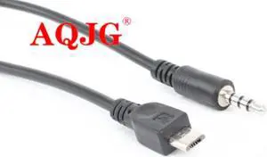 Aomoproing 3.5mm Stereo Plug Male to Micro USB 5Pin Male Adapter Converter Audio Cable Black 40cm