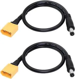 Aomoproing XT60 Adapter Cable XT60 Charging Cable XT60 Male Bullet Connector to Male DC 5.5mm X 2.5mm Power Cable for Fatshark Skyzone FPV