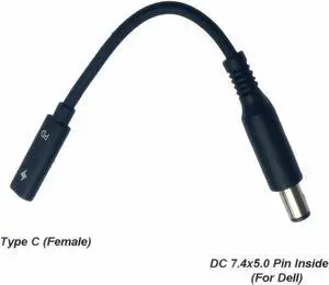 Aomoproing PD Fast charging cable USB-C/Type-C female to DC 7.4x5.0x0.6mm Power PD Charging Cable for Alienware M11x, M11x R2, M11x R3