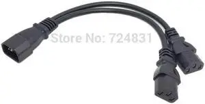 Aomoproing Y Type Splitter Adapter Cable Cord Single C14 to Dual 5-15R Short Power Aomoproing Y Type Splitter Adapter Cable Cord Single C14 to Dual 5-15R Short Power