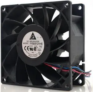 Aomoproing 90mm powerful fan For Delta FFB0912VHE 9CM 9038 90X90X38MM DC 12V 0.75A Large air volume Chassis cooling fan