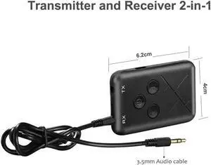 Aomoproing  Bluetooth 4.2 3.5mm Audio Wireless Transmitter Receiver 2 in 1 Adapter Stereo Audio for TV Car Speaker Music