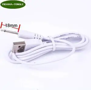 Aomoproing USB to DC 2.5mm Audio Jack Adapter Cable DC Power 2 Pole 18mm Long jack Cord White Charging cable 100cm