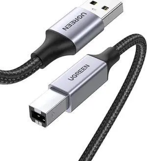 Aomoproing USB Printer Cable, 10 FT USB 2.0 A-Male to B-Male Cord High-Speed Scanner Cord Nylon Braided Compatible with HP, Epson, Canon, Dell, Brother, Lexmark, Xerox, Samsung, Piano, DAC and More