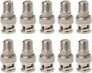 Aomoproing 5Pcs/Set BNC Male Plug To F Female Jack Coax Connector Adapter for CCTV Camera