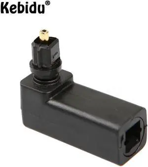 Aomoproing Adaptador de Cable de Audio Toslink hembra a Toslink macho, conector óptico de 90 grados de ángulo recto, estéreo de Audio giratorio 360