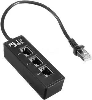 Aomoproing RJ45 Male To 3 RJ45 Female Port Network Extender Cable Splitter LAN Ethernet