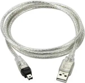 Aomoproing USB Male to Firewire IEEE 1394 4Pin Male Adapter Cord Cable for DCR-TRV75E DV 1.5m USB Firewire Cable Aomoproing USB Male to Firewire IEEE 1394 4Pin Male Adapter Cord Cable for DCR-TRV75E DV 1.5m USB Firewire Cable