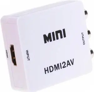 Aomoproing Mini HD Video Converter Box HDMI to RCA AV/CVSB L/R Video 480P 720P 1080P HDMI2AV Support NTSC PAL Output HDMI TO AV Adapter