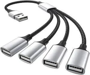 Aomoproing  USB To USB 2.0 Triple USB Port HUB OTG Adapter Cable Hab Data Charging Convertor USB Extension Splitter, USB a To 4 USB