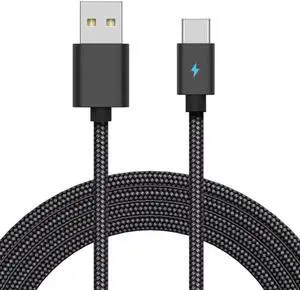 Aomoproing Type-C Charging Cable Gamepad Handle Charge Braided Fabric Wear-resistant Charging Cord with Light Indicator for PS4/5