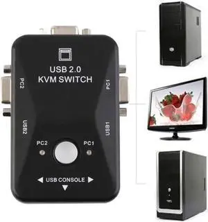Aomoproing 2 Ports USB 2.0 VGA/SVGA KVM Switch Box for Sharing Monitor Keyboard Mouse est Cable Adapter Stock 1920 X 1440 Dropshipping