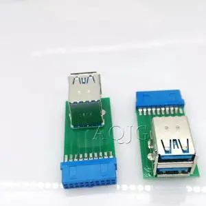 Aomoproing 20Pin to Dual USB3.0 Adapter Connverter Desktop Motherboard 19Pin/20Pin Header to 2 Ports USB 3.0 A Female Connector Card Reader Aomoproing 20Pin to Dual USB3.0 Adapter Connverter Desktop Motherboard 19Pin/20Pin Header to 2 Ports USB 3.0 A Female Connector Card Reader