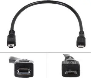 Aomoproing 4" 10cm Micro USB Type B male to mini USB Type B male Host OTG Adapter Cable