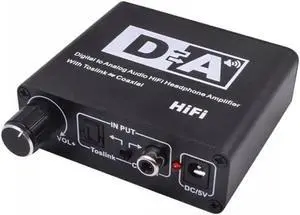 Aomoproing Digital To Analog Audio Converter Adapter Coxial To Optical Toslink and Optical Toslink To Coaxial Bi-directional Switch Black