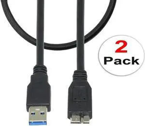 Aomoproing 2 Pack USB 3.0 A to Micro B High Speed Cable for External Hard Drives 50cm