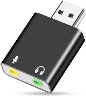 Aomoproing Tarjeta de sonido externa, Adaptador de 7,1 canales de Audio estéreo USB para Windows XP/2000/Vista/7 3D, adaptador de Audio para PC y portátil
