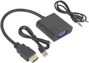 Aomoproing HD 1080P HDMI-compatible To VGA Cable Converter HDMI-compatible Male To VGA Female Converter Adapter Digital Analog