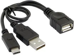 Aomoproing CYDZ USB-C USB 3.1 Type C Male Connector to A Female OTG Data Cable with Extral Power