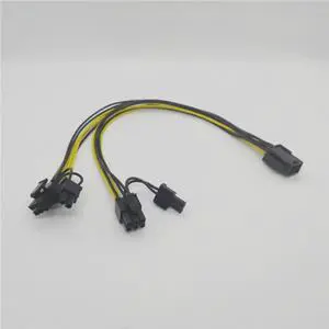 Aomoproing 18cm computer mining extension cable PCI-E PCI 6P Female to 2 Port 6+2P 8P Male GPU graphics converter adapter video card