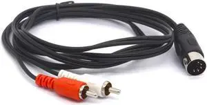 Aomoproing 5 Pin Midi to RCA Cable, 5-Pin Din Male to 2 RCA Phono Male Plugs Audio Lead Cord for Bang & Olufsen, Naim, Quad, Stereo Systems