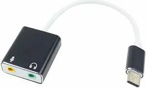 Aomoproing USB C to 3.5mm Audio Jack Headphone Mic Sound Adapter for PC, 7.1 External Type C USB Sound Card for Macbook Pro Air.