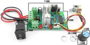Aomoproing 10V 12V 24V 36V PWM DC controller with Positive inversion switch PWM DC controller for DC motor speed controller 150W