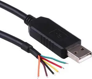 Aomoproing PL2303TA USB RS232 Converter Serial Adapter 6Pin Wire End Programming Cable Compatible For USB-RS-WE