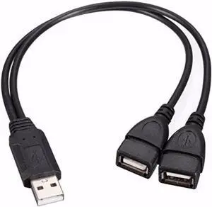 Aomoproing USB 2.0 A Male to Dual USB Female Jack Y Splitter Charger Cable Aomoproing USB 2.0 A Male to Dual USB Female Jack Y Splitter Charger Cable