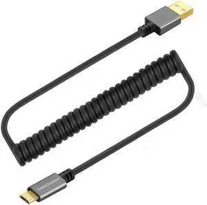Aomoproing Coiled USB Cable, CableCreation (0.56ft to 4ft) USB 2.0 A to Micro USB Charging Data Cord, Compatible with Android Smartphone, Wall and Car Charger, Space Gray