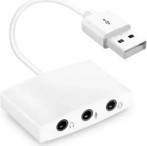Aomoproing External Sound Card Converter Splitter USB Adapter 3 Port Converter Headphone Microphone for PC Laptop Audio adapter