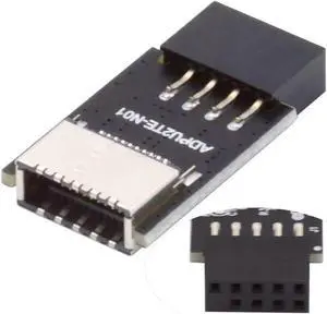 Aomoproing USB 2.0 9Pin Male to USB 3.1 Type E Key-A Female Front Panel Socket to 9Pin Mainboard Header Extension Adapter