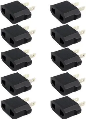 Aomoproing American Plug Adapter Power Converter, Travel Adaptor from EU to US - 10 Pieces