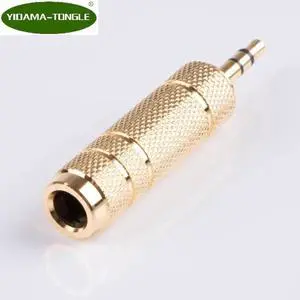 Aomoproing 3 Poles TRS 6.5 mm Socket Female to 3.5 mm Plug Male Stereo Audio Adapter Jack Converter Earphone Headphone Microphone 5 pcs/LOT