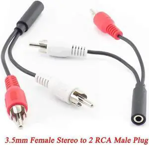 Aomoproing 3.5mm RCA Female connector jack Stereo Cable Y plug to 2 RCA Male Adapter 3.5 Audio aux Socket connector to Headphone music wire