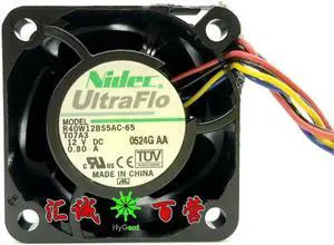 Aomoproing For Nidec 4056 R40W12BS5AC-65 12V 0.80A 4cm FAN-0086L4 Cooling Fan
