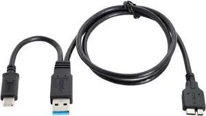 Aomoproing USB-C USB 3.1 Type-C & USB 3.0 Type-A Host to Micro USB 3.0 Target Combo Data Cable for Disk